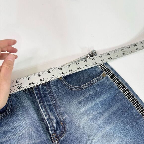 VTG Express Jeans Womens 6 Flare Y2K Low Rise Rhinestone Glam Streetwear - Picture 8 of 9